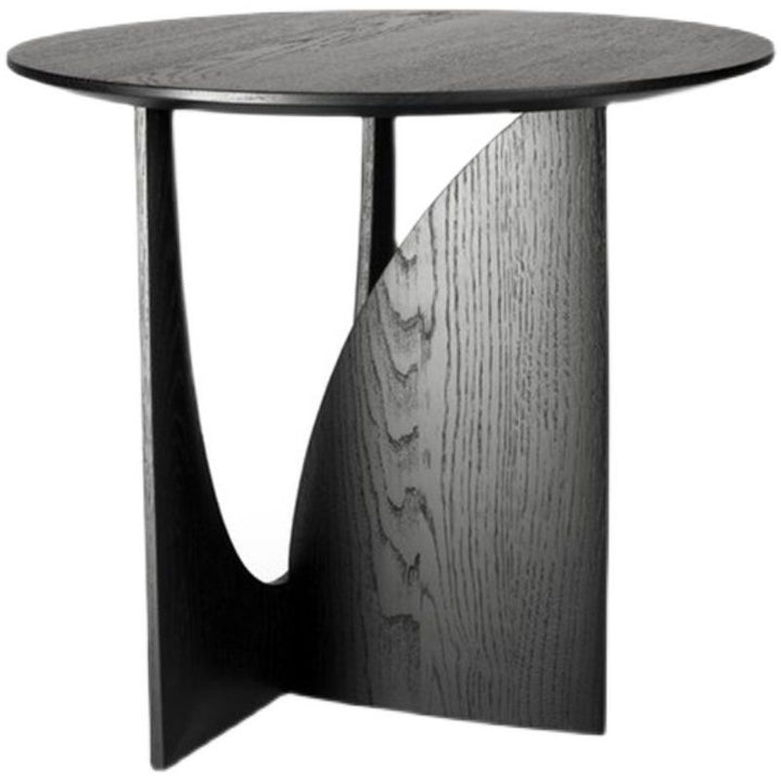 Round Solid Wood Side Table Geometric Designer Corner Table Black Beds